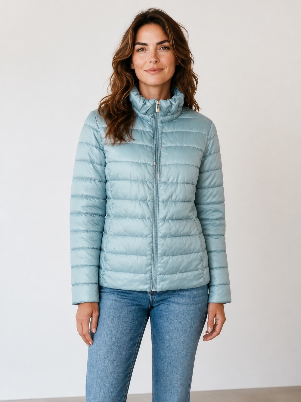 VIA SPIGA Light Blue Puffer Jacket